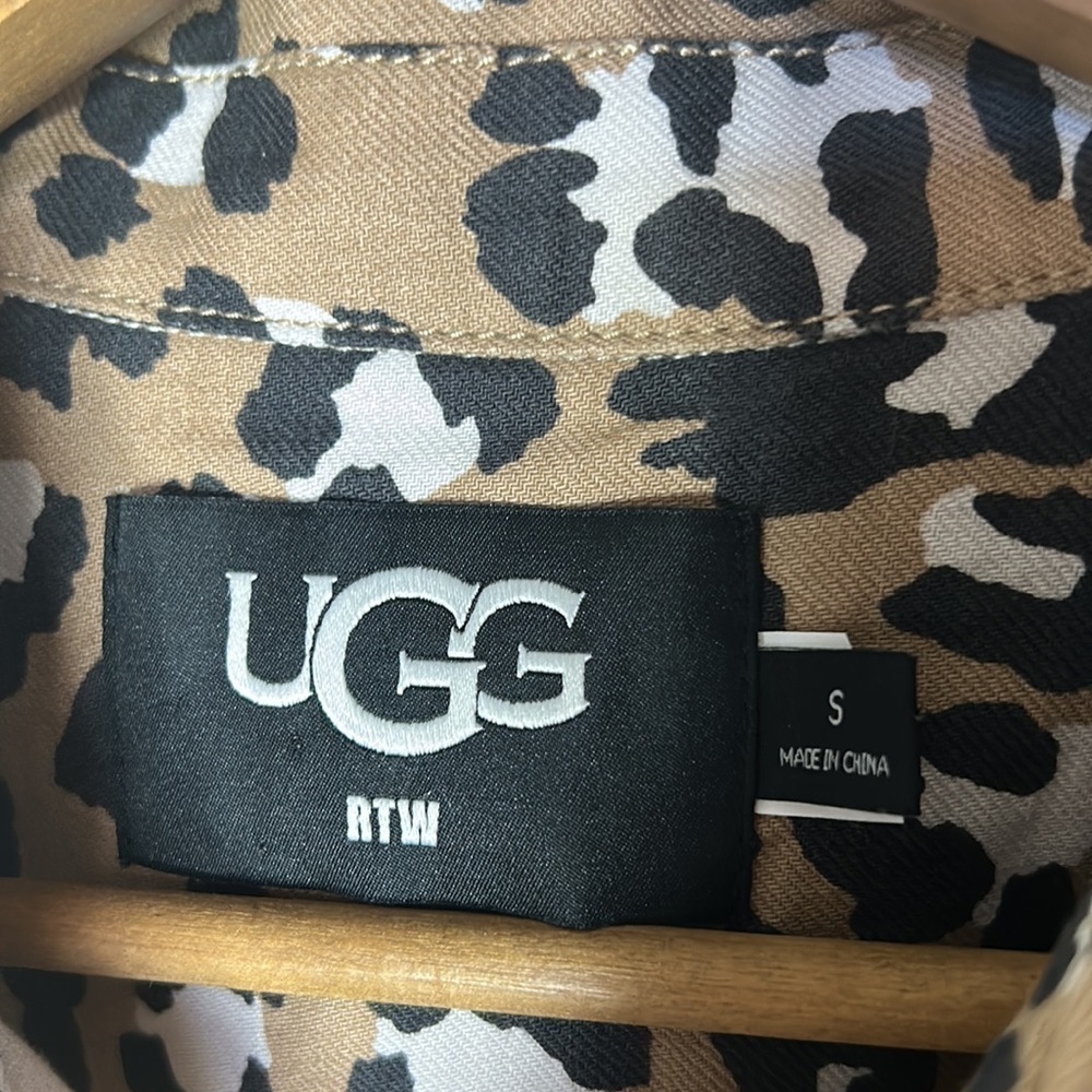 UGG Addley Oversized Animal Print Shirt Dress Size Small - Picture 11 of 16